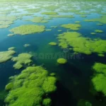 Aerial shot of an algal bloom in lake grapevine: Beneath the Surface